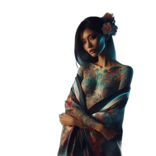 dress, jewelry, flower, staff, fantasy art, concept art, photorealistic, oil painting transparent PNG cut-out