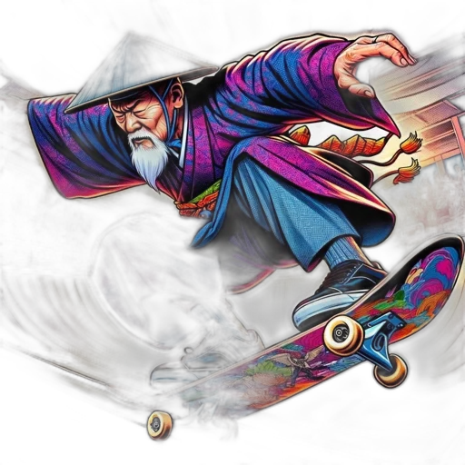 concept art, fantasy art, photorealistic, comic book art, elderly, man, traditional, japanese transparent PNG cut-out