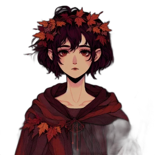 flower, crown, mask, dress, fantasy art, pixel art, concept art, anime transparent PNG cut-out