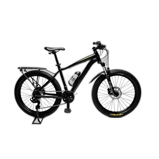black, mountain, bike, seat, handlebars, displayed, against, white transparent PNG cut-out