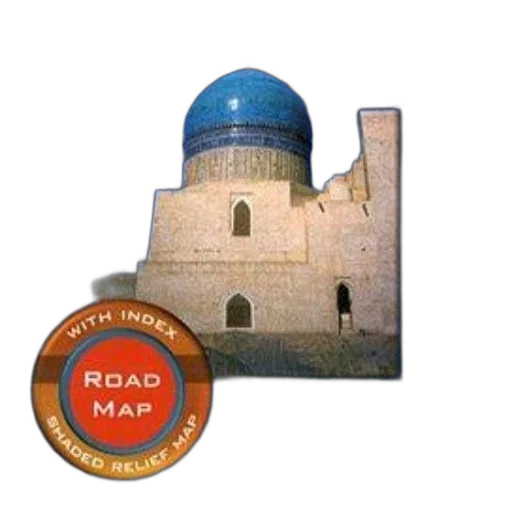 photorealistic, promotional, image, road, map, featuring, blue-domed, building transparent PNG cut-out