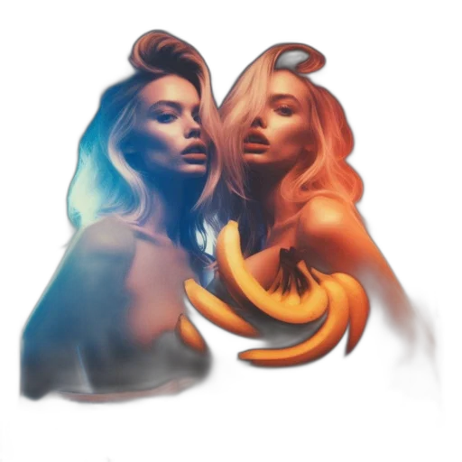 hair, concept art, fantasy art, photorealistic, 3d render, fire, underwater, golden transparent PNG cut-out