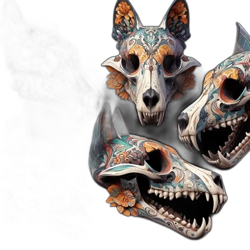 mask, creature, animal, concept art, fantasy art, 3d render, photorealistic, vibrant transparent PNG cut-out