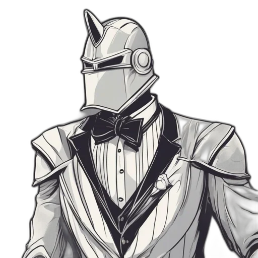 robot, mask, jacket, concept art, comic book art, cartoon, pixel art, monochrome transparent PNG cut-out