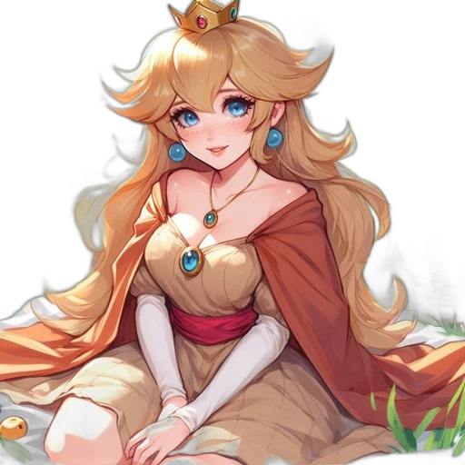 crown, dress, staff, dragon, fantasy art, anime, pixel art, concept art transparent PNG cut-out