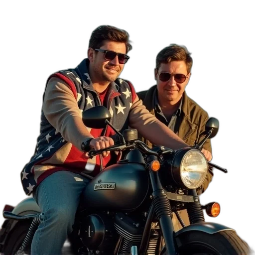 jacket, two, men, sunglasses transparent PNG cut-out
