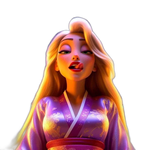 dress, face, concept art, fantasy art, 3d render, cartoon, neon lights, fire transparent PNG cut-out