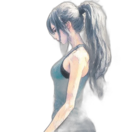 dress, weapon, robot, face, watercolor, concept art, anime, photorealistic transparent PNG cut-out
