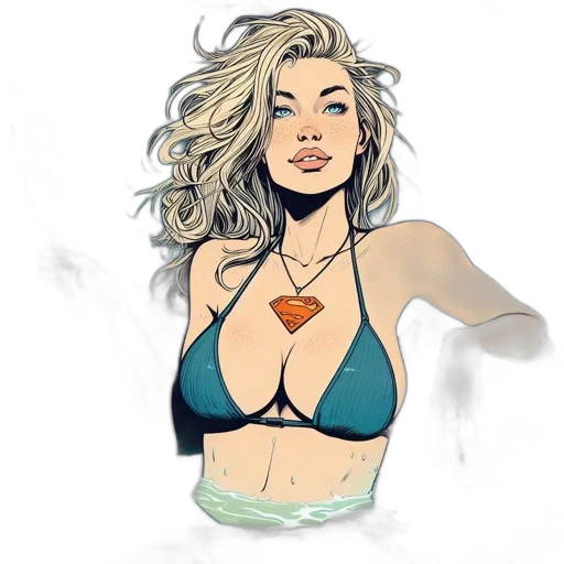 jewelry, comic book art, cartoon, concept art, watercolor, beach, underwater, earth tones transparent PNG cut-out
