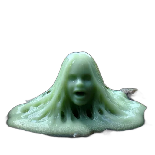 creature, hair, mask, face, 3d render, concept art, photorealistic, vaporwave transparent PNG cut-out