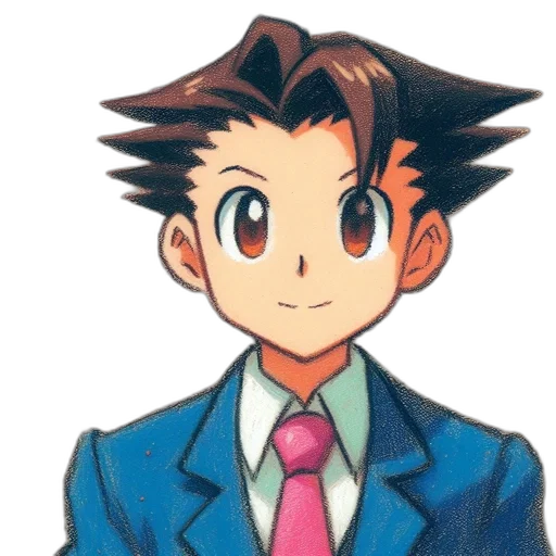 face, staff, jacket, robot, anime, vaporwave, cartoon, pixel art transparent PNG cut-out