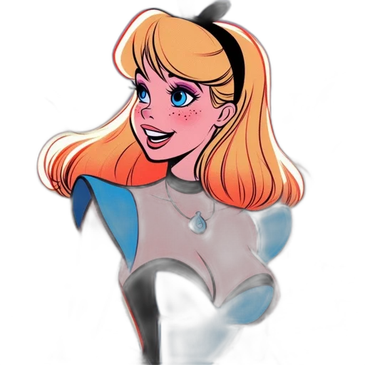 crown, robot, cartoon, comic book art, concept art, anime, blonde, animated transparent PNG cut-out