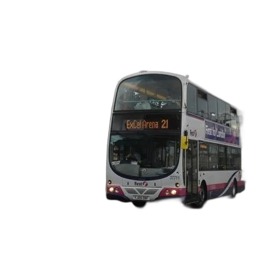 3d render, photorealistic, concept art, double-decker, bus, traveling, excel, arena transparent PNG cut-out