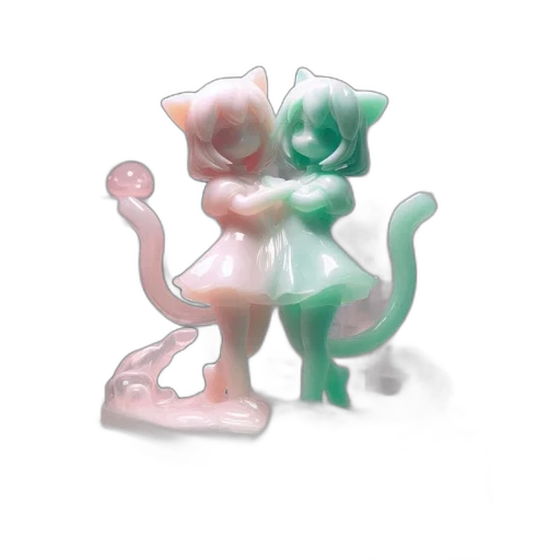 creature, staff, 3d render, vaporwave, concept art, pixel art, pastel, green transparent PNG cut-out