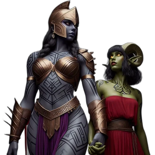 concept art, fantasy art, comic book art, pixel art, dark, earth tones, two, contrasting transparent PNG cut-out