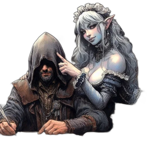 mask, face, staff, weapon, concept art, fantasy art, comic book art, watercolor transparent PNG cut-out
