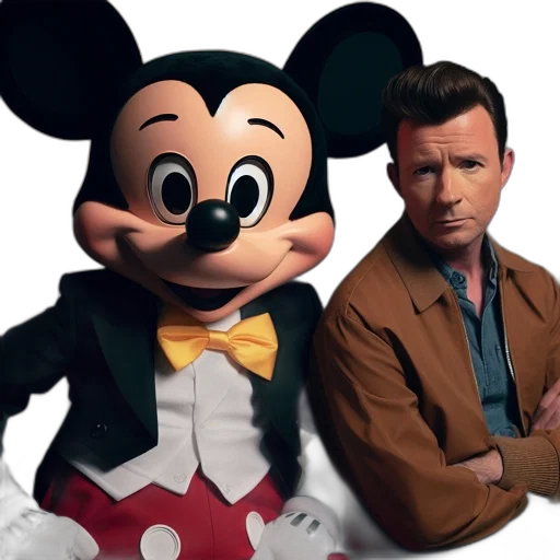 3d render, mickey, mouse, formal, suit, man, brown, jacket transparent PNG cut-out