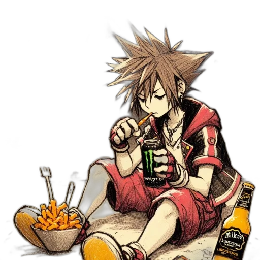 food, concept art, comic book art, anime, pixel art, animated, character, red transparent PNG cut-out