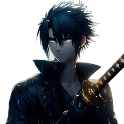 jacket, mask, anime, concept art, cartoon, fantasy art, dark, blue transparent PNG cut-out