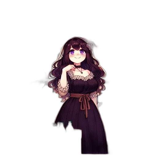 dress, staff, creature, flower, pixel art, anime, watercolor, fantasy art transparent PNG cut-out