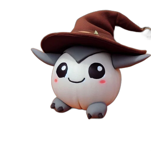 hat, creature, staff, animal, concept art, 3d render, fantasy art, pixel art transparent PNG cut-out