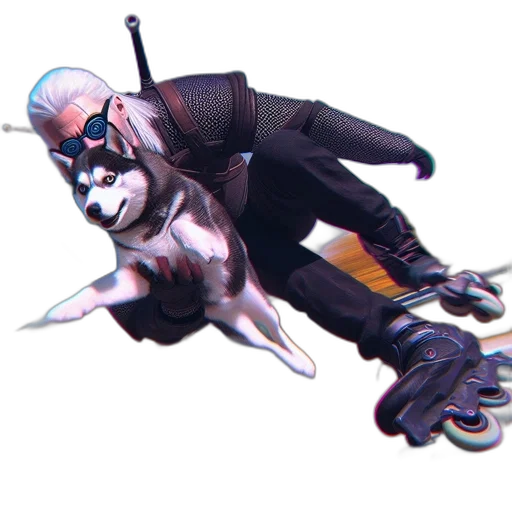 creature, weapon, staff, animal, concept art, cyberpunk, 3d render, pixel art transparent PNG cut-out