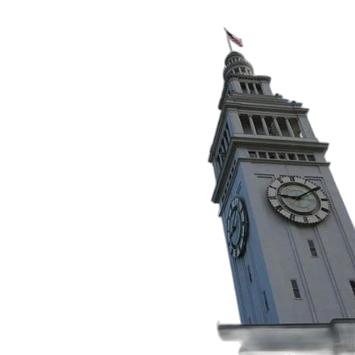 building, 3d render, concept art, photorealistic, clock, tower, california, state transparent PNG cut-out