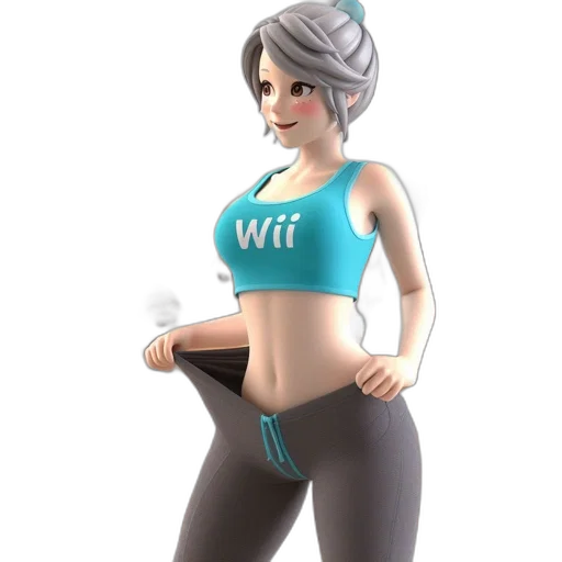 concept art, 3d render, cartoon, pixel art, energetic, scene, features, woman transparent PNG cut-out