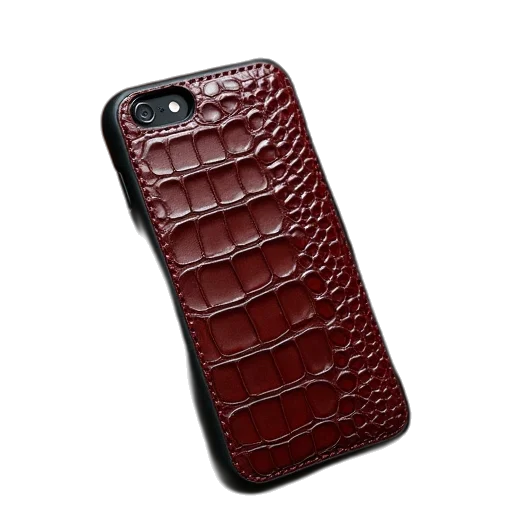 red, iphone, crocodile, wallet transparent PNG cut-out
