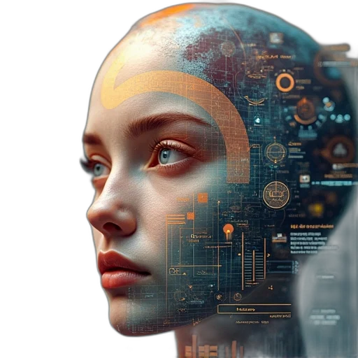 robot, face, cyberpunk, concept art transparent PNG cut-out