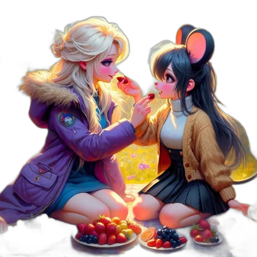 food, anime, concept art, oil painting, fantasy art, fire, snow, neon lights transparent PNG cut-out
