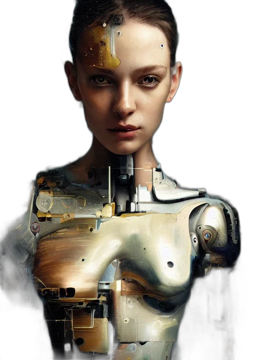 robot, face, cyberpunk, concept art transparent PNG cut-out