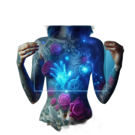 jacket, dress, jewelry, flower, fantasy art, cyberpunk, concept art, vaporwave transparent PNG cut-out