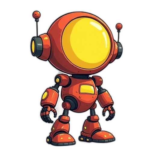 robot, weapon, staff, concept art, pixel art, 3d render, comic book art, stylized transparent PNG cut-out
