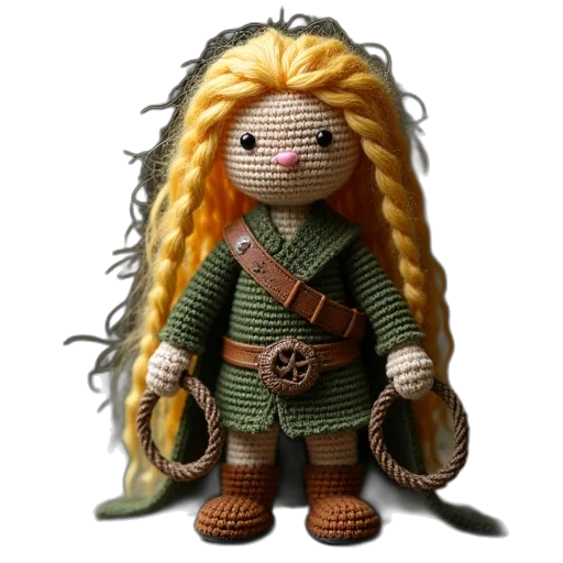 dragon, staff, 3d render, fantasy art, concept art, cartoon, crocheted, version transparent PNG cut-out