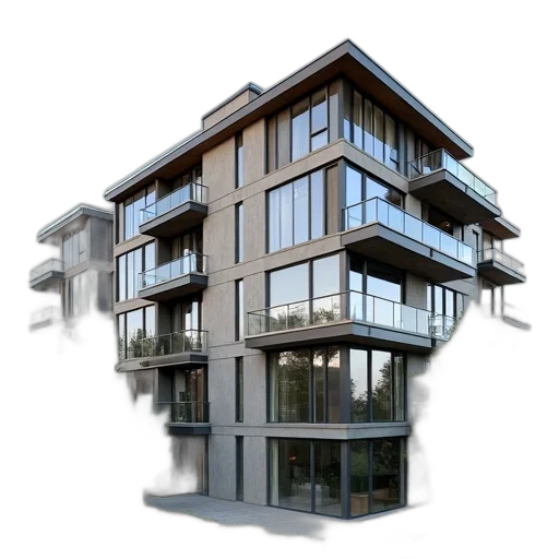 building, furniture, 3d render, photorealistic, concept art, modern, apartment, flat transparent PNG cut-out