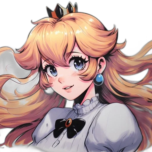 crown, staff, face, hair, anime, pixel art, cartoon, concept art transparent PNG cut-out