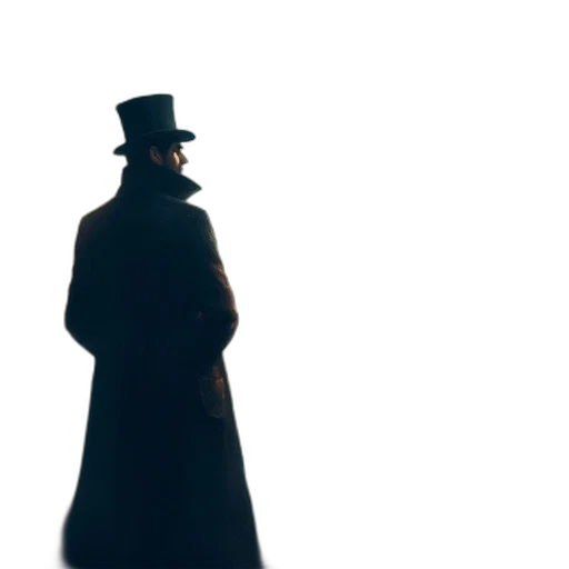 hat, staff, mask, face, concept art, victorian, era, scene transparent PNG cut-out
