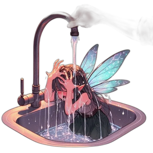 creature, concept art, pixel art, watercolor, fantasy art, underwater, rain, fantastical transparent PNG cut-out