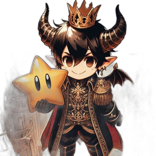 crown, staff, dragon, fantasy art, pixel art, concept art, 3d render, dark transparent PNG cut-out