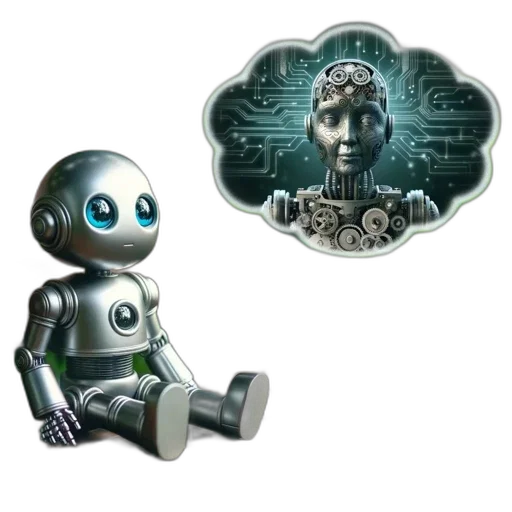 robot, concept art, 3d render, cyberpunk, pixel art, two, different, robots transparent PNG cut-out