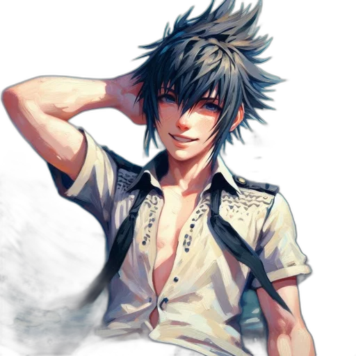 staff, photorealistic, anime, fantasy art, concept art, monochrome, dark, blue transparent PNG cut-out