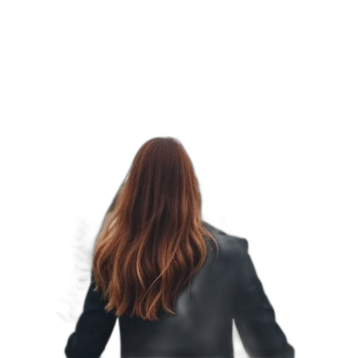 jacket, hair, staff, dress transparent PNG cut-out