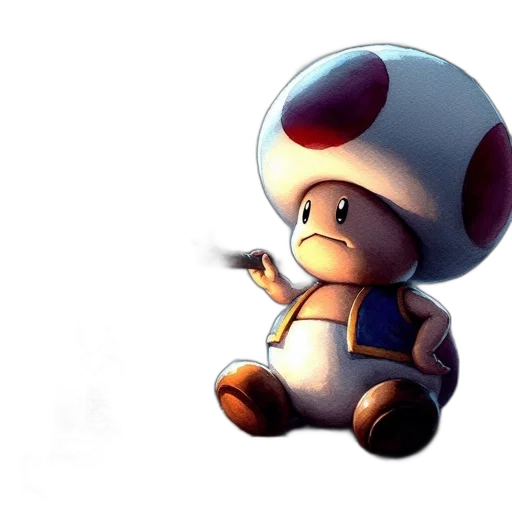 hat, staff, robot, concept art, 3d render, pixel art, anthropomorphic, toad transparent PNG cut-out