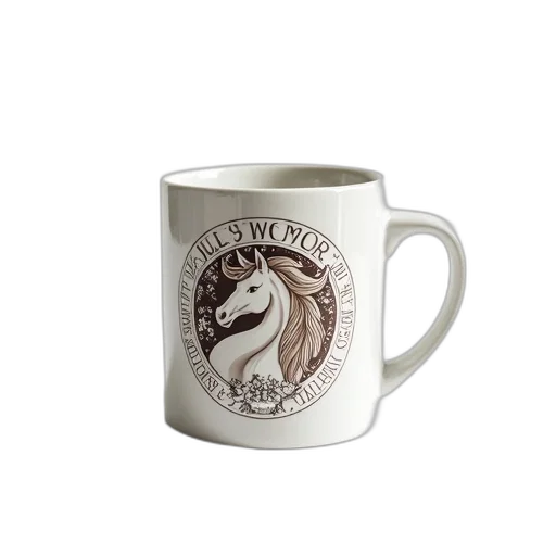 white, ceramic, mug, design, reads, july, woman, decorative transparent PNG cut-out