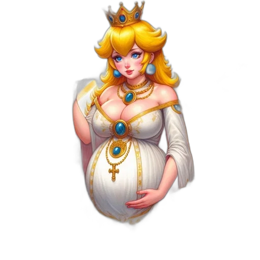 crown, jewelry, dress, staff, pixel art, fantasy art, concept art, 3d render transparent PNG cut-out