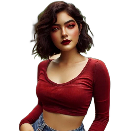 dress, face, jacket, photorealistic, fantasy art, concept art, 3d render, red transparent PNG cut-out