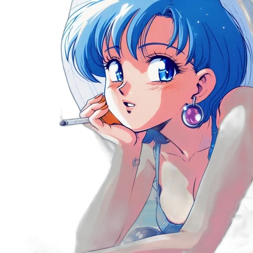 jewelry, dress, weapon, anime, vaporwave, watercolor, cartoon, underwater transparent PNG cut-out