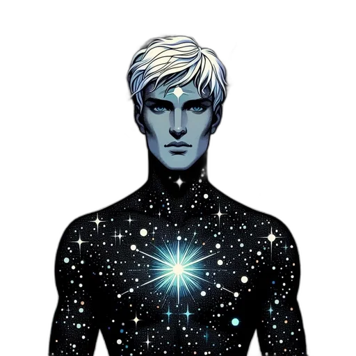 staff, comic book art, concept art, fantasy art, pixel art, outer space, blue, ethereal transparent PNG cut-out