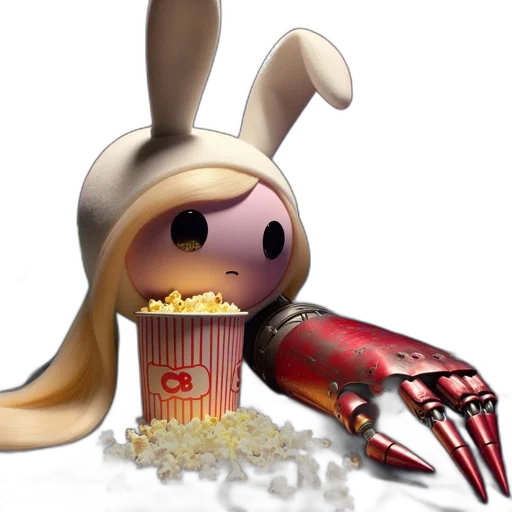 food, concept art, 3d render, cartoon, inside, movie, theater, animated transparent PNG cut-out